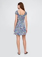 Puff-Sleeve Sweetheart Mini Dress