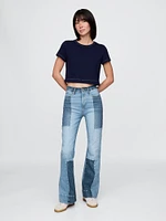 High Rise Patchwork '70s Flare Jeans