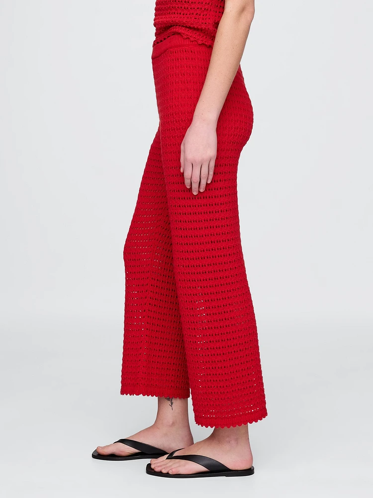 100% Cotton Crochet Ankle Pants