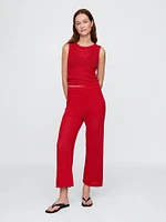100% Cotton Crochet Ankle Pants