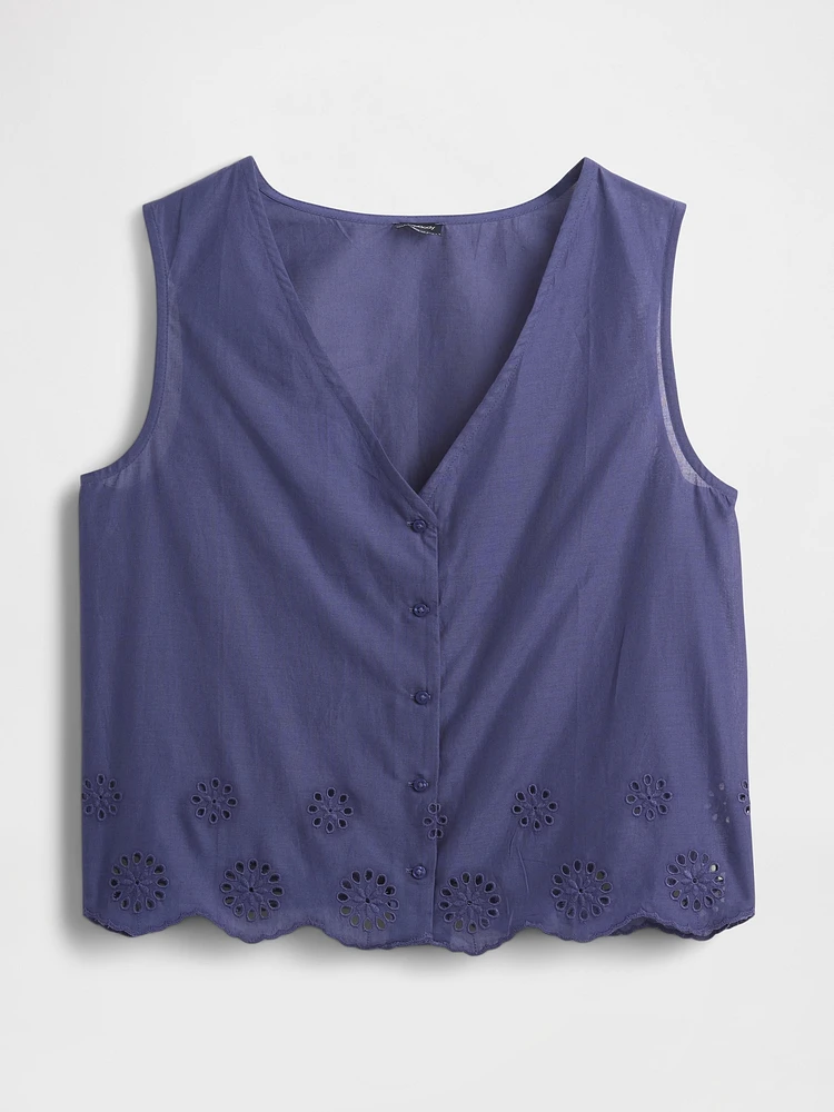 Eyelet Hem PJ Top