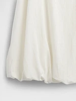 Linen-Blend Bubble Mini Dress
