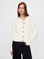 100% Cotton Crewneck Cardigan