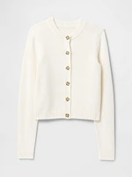 100% Cotton Crewneck Cardigan