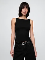 CloseKnit Jersey Boatneck Crop Tank Top