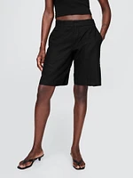 365 Low Rise Linen-Blend Trouser Shorts