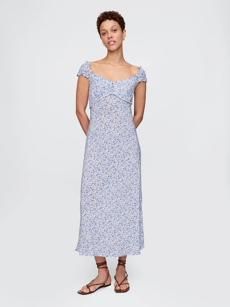 Crepe Sweetheart Maxi Dress