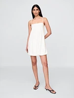 Linen-Blend Bubble Mini Dress
