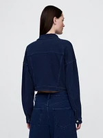 French Terry Icon Denim Crop Jacket