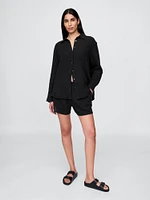 Cotton Gauze Button-Down Shirt