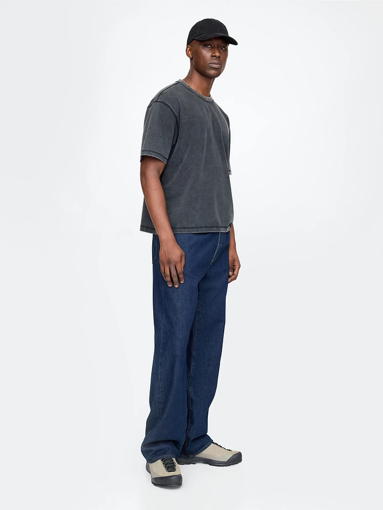 T-shirt court en tissu épais