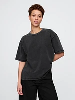 T-shirt court en tissu épais