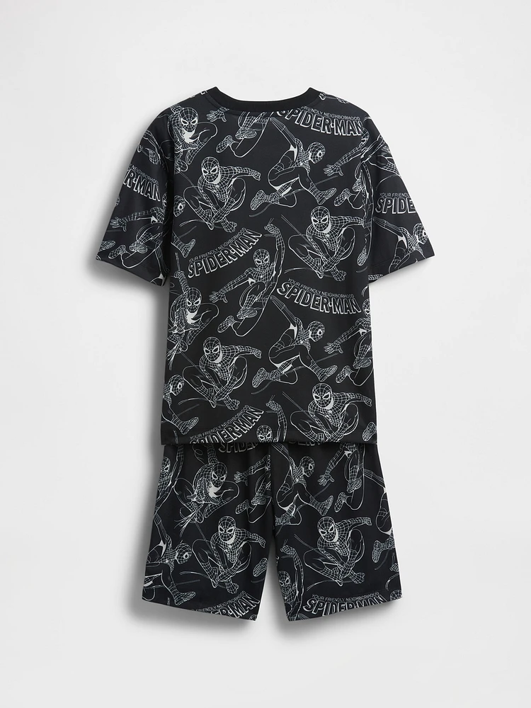 Kids Marvel Recycled Spider-Man PJ Short Set