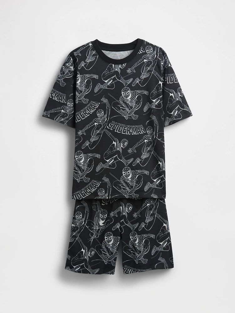 Kids Marvel Recycled Spider-Man PJ Short Set