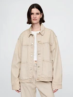 Veste à coupe carrée en denim emblématique Douceur suprême