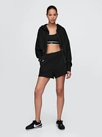 French Terry Oversized Zip Wedge Hoodie