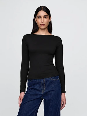 Boatneck Open-Back Top