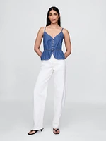 Denim Peplum Cami