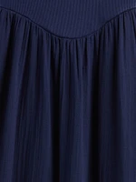 Cotton Gauze Mixed Media Maxi Dress
