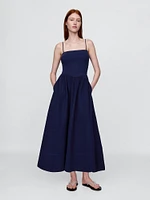 Cotton Gauze Mixed Media Maxi Dress