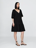 Maternity Crinkle Gauze Tiered Dress