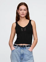 Crochet Sweater Crop Tank Top