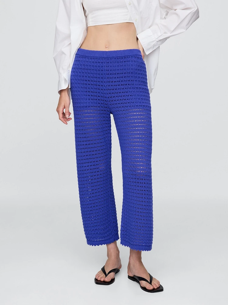 100% Cotton Crochet Ankle Pants