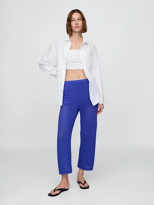 100% Cotton Crochet Ankle Pants