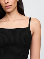 Rib Sweater Crop Tank Top
