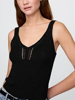 Crochet Sweater Crop Tank Top