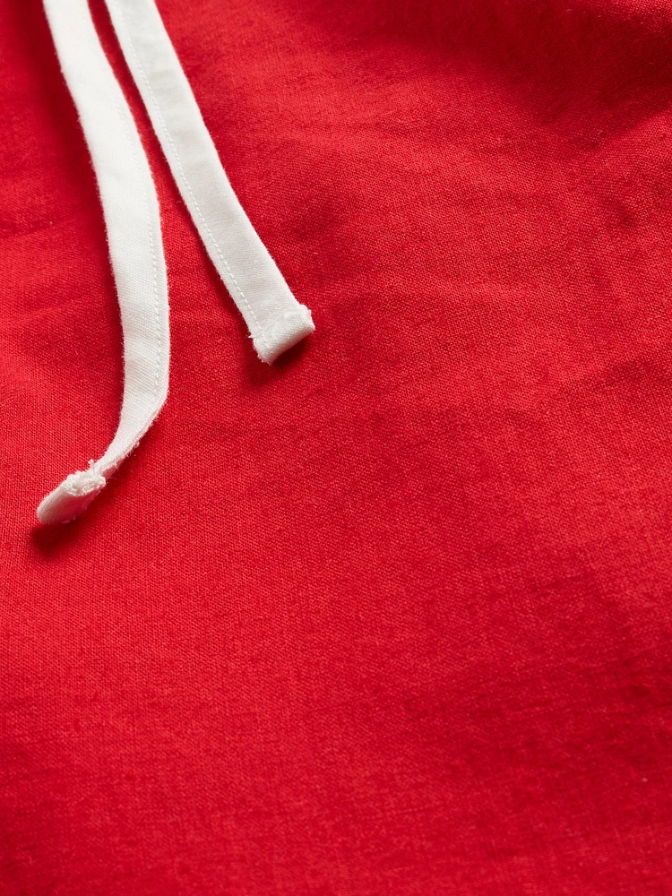 Linen-Blend Halter Mini Dress