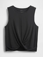 GapFit Breathe Twist-Front Tank Top