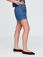 Mid Rise UltraSoft Denim Easy Boxer Shorts