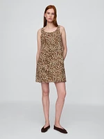 UltraSoft Leopard Denim Mini Dress