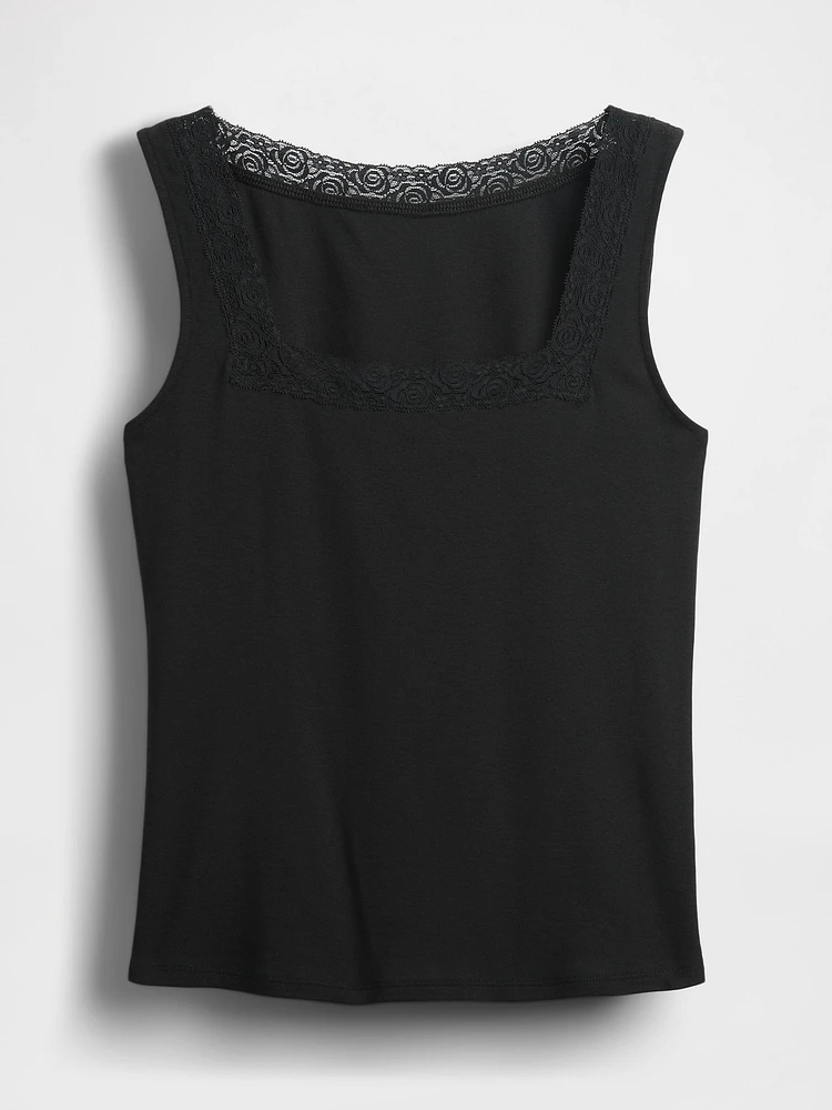 Lace-Trim Tank Top