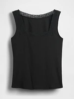 Lace-Trim Tank Top