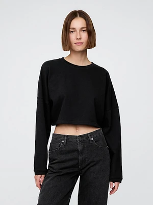 French Terry Oversized Crop Sweatshirt