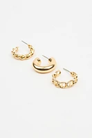 Ensemble de 3 boucles d’oreilles avec torsades et chaînes