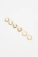 Ensemble de 3 boucles d’oreilles avec torsades et chaînes