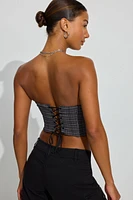 Bustier sans bretelles à bordure en dentelle