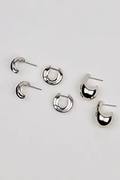 Ensemble de 3 paires de boucles d’oreilles abstraites