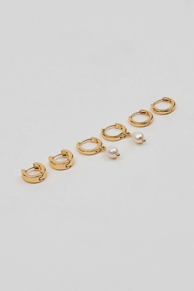 3 Pack Pearl Party Earrings
