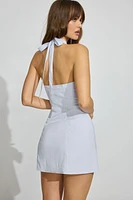 V Neck Halter Flare Dress
