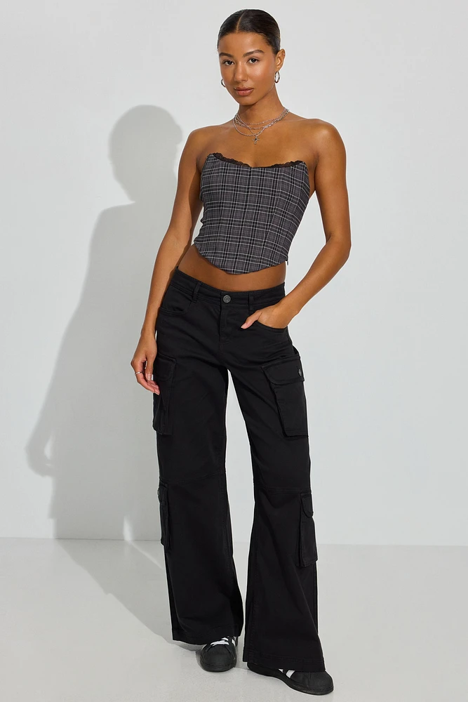 Bustier sans bretelles à bordure en dentelle