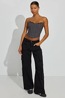 Bustier sans bretelles à bordure en dentelle