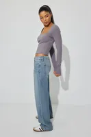 Portia Square Neck Long Sleeve Top