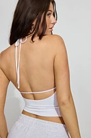 High Neck Open Back Halter Top