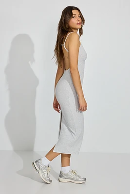 V Neck Open Back Maxi Dress