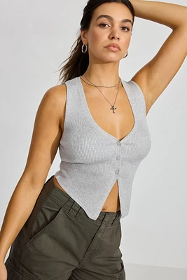 Veste sans manches à col en V