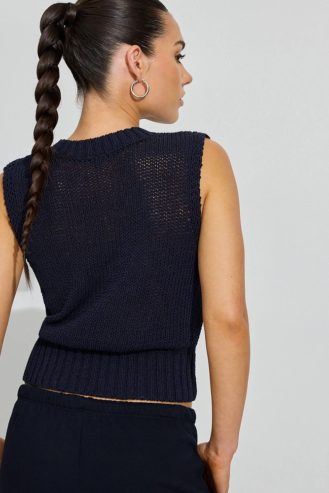 Veste sans manches à col en V